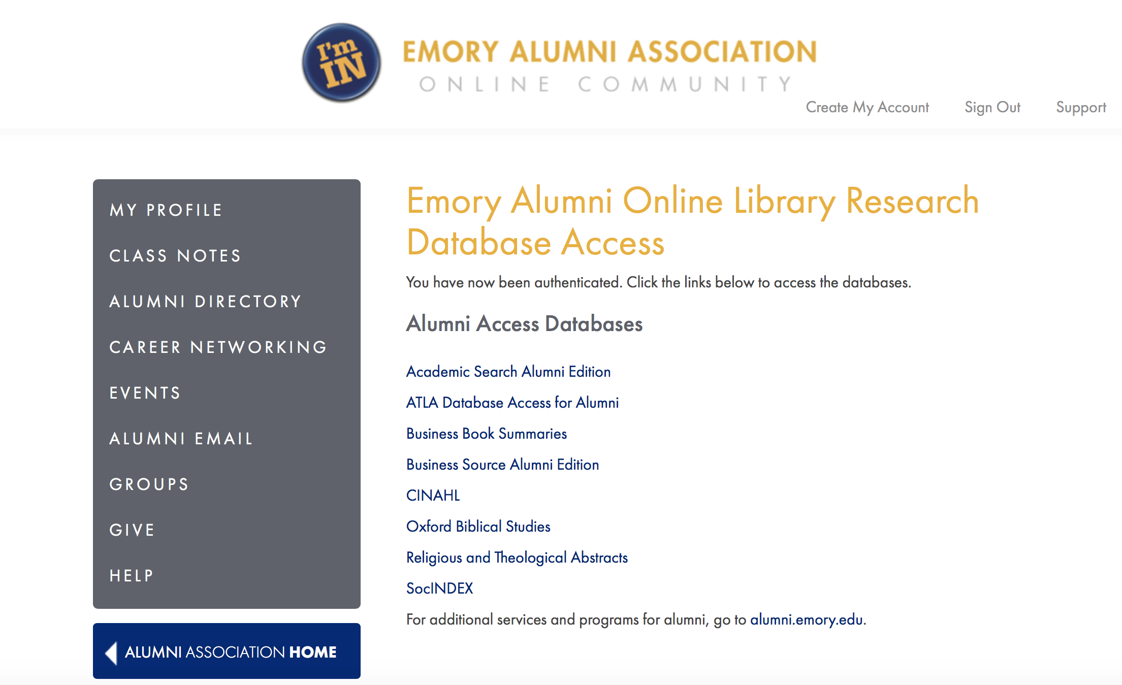 alumni databases