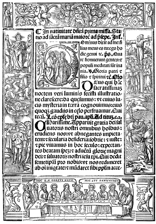 Historiated Page Border with Initial Letter D