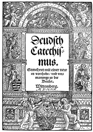 Historiated Title-Page of Martin Luther's Large Catechism