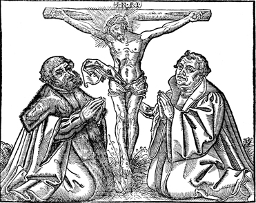 Elector and Luther before the Cross