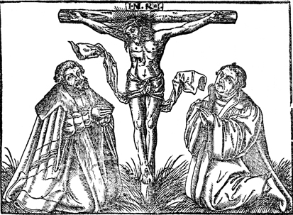 Elector and Luther before the Cross