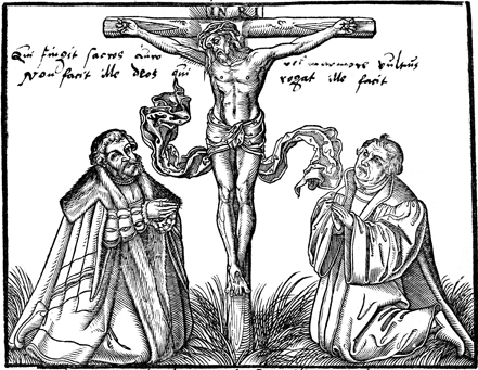 Elector and Luther Before the Cross