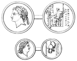 Coins of Antiochus VI Dionysus and Diodotus Tryphon
