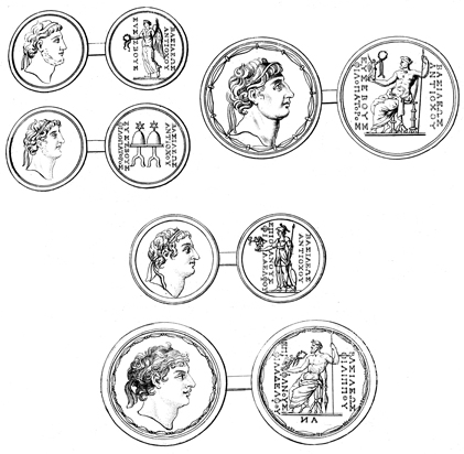 Coins of Antiochus X Eusebes and Antiochus XI Epiphanes