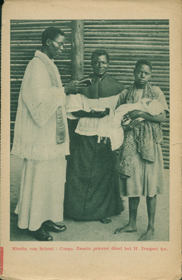Zwarte Priester Dient het H. Doopsel Toe (A Black Priest Delivers the Holy Baptism Again)